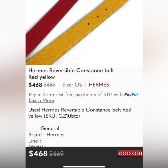 Hermés Reversible Constance Belt size 27-32 😎 - Picture 12 of 13
